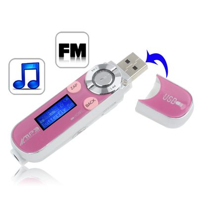 2GB MP3 Player with LCD Screen, Support FM Radio (Pink)